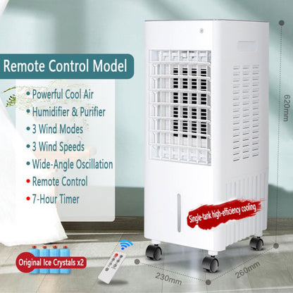 GENERIC Refroidisseur D'air Portable Avec Réservoir De 10L, 3 étapes Et 120 ° Pivotant.Quiet 35dB, Roulettes Pour Jardin, Garage Ou Bureau.avec 2 Batteries Réfrigérées Pour La Brise Fraîche.