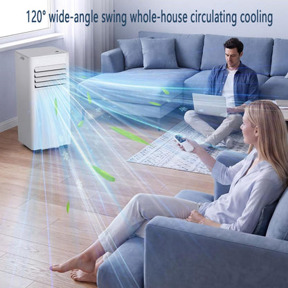  7000 BTU Climatiseurs Portables Climatiseur Portable Jusqu'à 350 Sq.Ft.Unité De Climatisation Portable Intelligente Avec Ventilateur Cool Déshumidificateur Sleep 24H Timer Remote & Installation Kit De