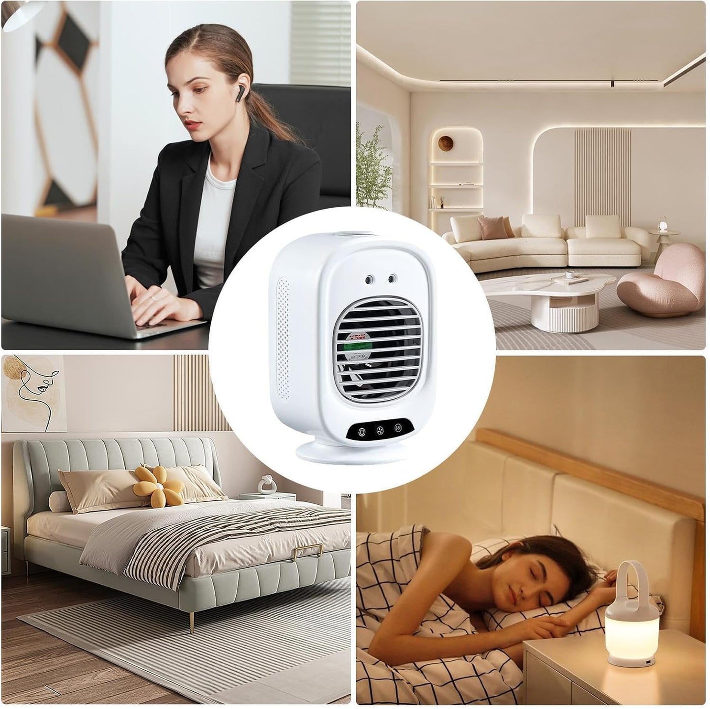  Mini Climatiseur Portatif | Rotation À 150 Degrés Faible Niveau Sonore 3 Vitesses De Ventilation | Climatiseur Portatif Compact | Pour Cuisine, Chambre, Voiture, Dortoir, Bureau, Voyages Et Camping