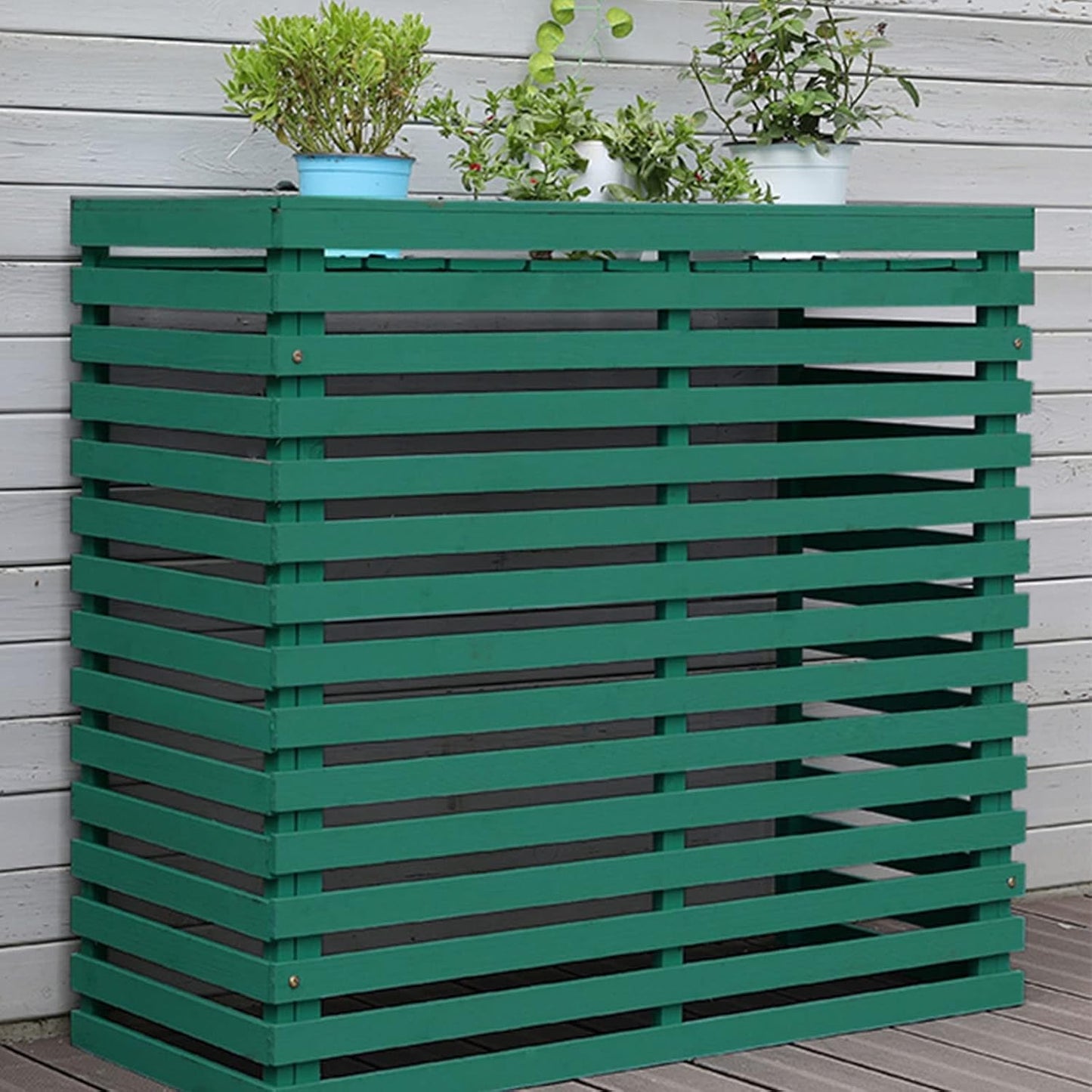  Housse De Protection En Bois Pour Climatiseur Extérieur – Clôture élégante Pour Dissimuler L'unité De Climatisation Extérieure