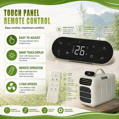 GENERIC Climatiseur De Camping Portable 5000 BTU, Température Réglable 16-32 °C, Trois Vitesses De Ventilateur, Faible Bruit, Idéal Pour Les Camping-cars, Camions, Voitures, Petits Entrepôts, Maisons Pour