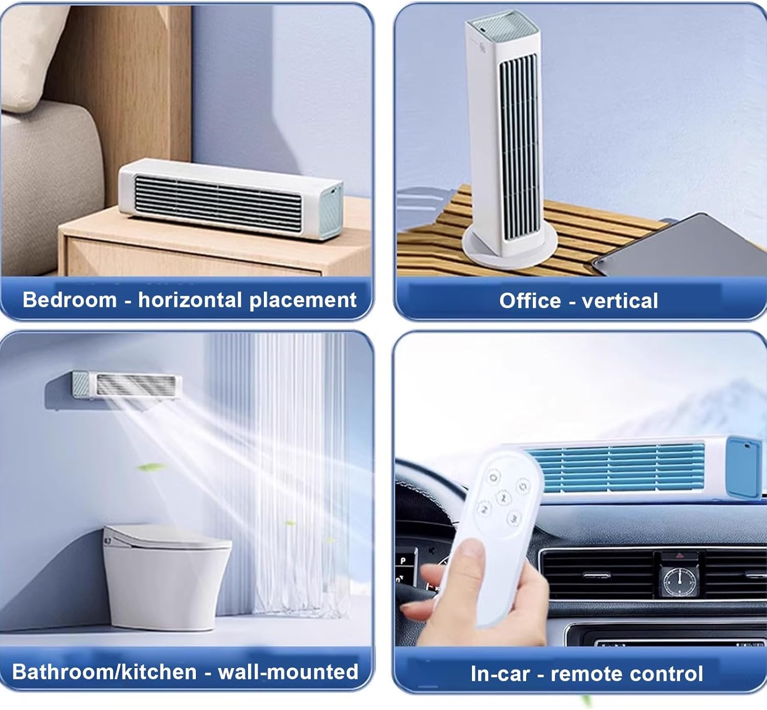 GENERIC Refroidisseur D'air évaporatif Portable, Télécommande Sans Fil, 3 Vitesses, 60 Oscillation, Conception Sans Lame Pour Le Refroidissement De Bureau De Chambre à Coucher