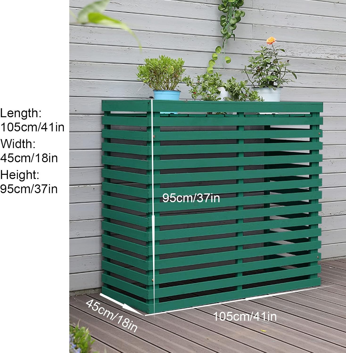  Housse De Protection En Bois Pour Climatiseur Extérieur – Clôture élégante Pour Dissimuler L'unité De Climatisation Extérieure
