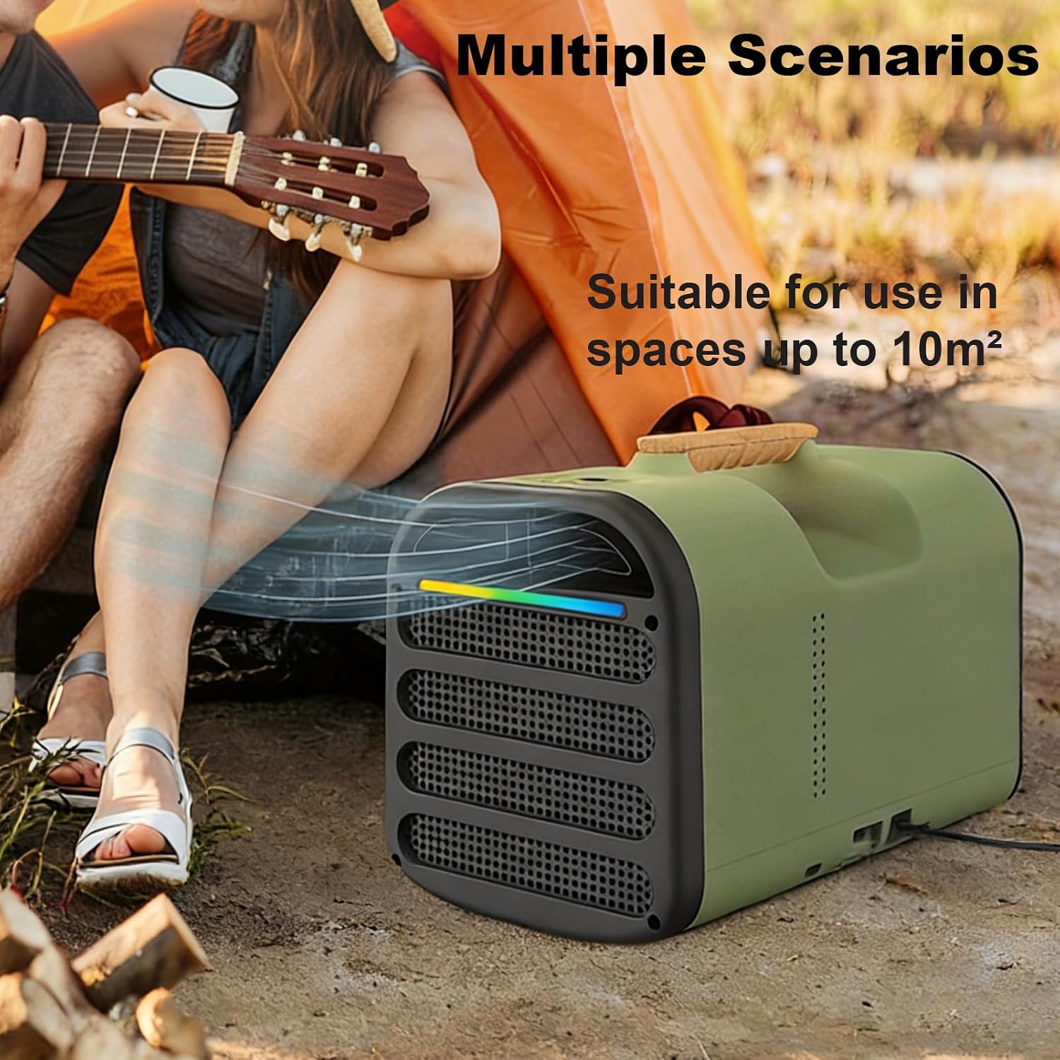  Unité Compacte De Climatisation Portable, 4500 BTU Refroidissement Silencieux Pour Les Petites Pièces, Contrôle Tactile, Pas D'installation, Idéal Pour Les Dortoirs Appartements Et Camping