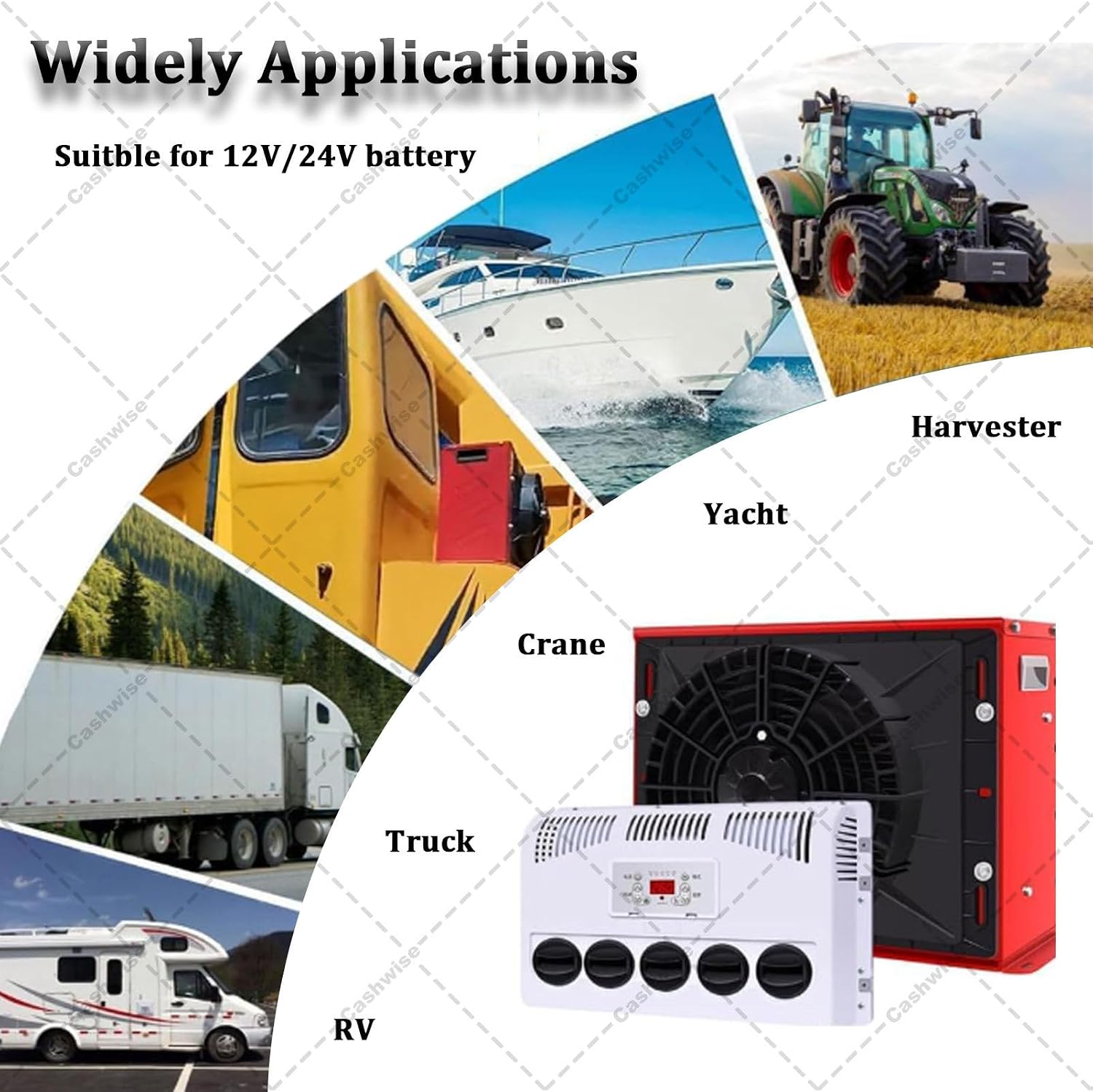  Kit De Climatiseur Pour Camping-car Avec Volume D'air élevé Et Fonctionnement Silencieux Pour Un Refroidissement Efficace Dans Les Camping-cars, Camions Et Véhicules De Construction
