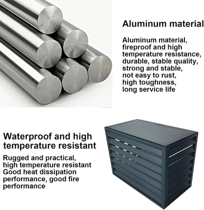 GENERIC Mini Housse De Climatiseur En Aluminium Résistant Aux Intempéries – Élégant Bouclier Ionique Et Cache De Clôture Pour Une Utilisation En Intérieur/extérieur