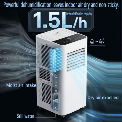  Climatiseur Portable 7000 BTU Avec Télécommande, Unité à Courant Alternatif Intelligent (cool, Ventilateur, Déshumidificateur) 120 ° Oscillant 3 Vitesses Ventilateur De Refroidissement Pour Les Chambr