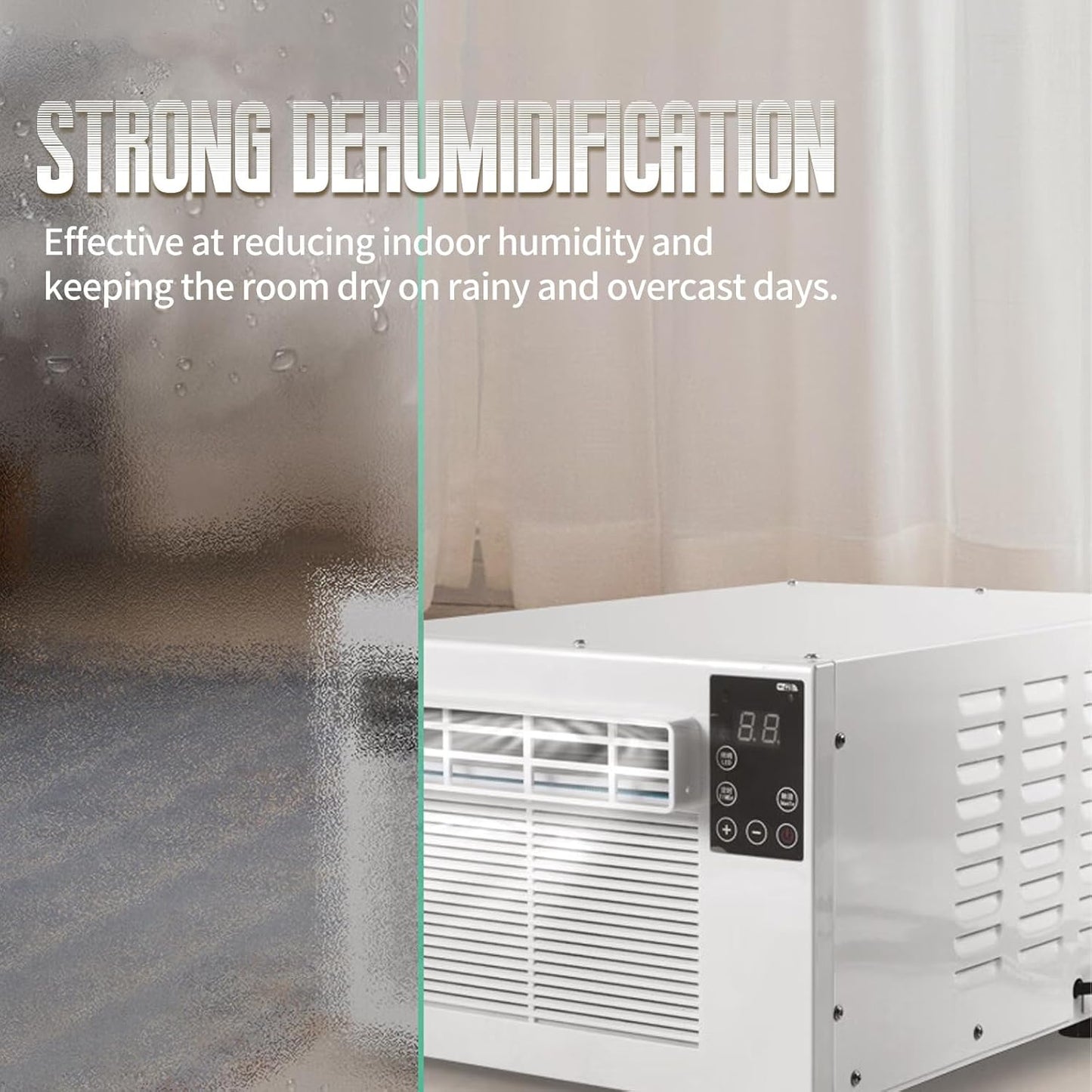  Climatiseur Portable Avec Refroidissement Rapide Et Déshumidificateur, Unité Compacte Pour La Chambre, La Cuisine, La Location, Le Dortoir Et L'utilisation Avec Moustiquaire