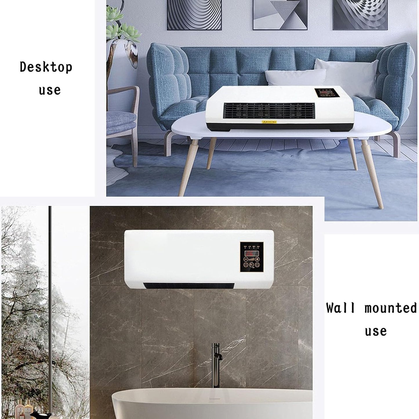 GENERIC Ventilateur D'air Portable Avec Télécommande, Unité De Refroidissement Et De Chauffage Murale Avec Minuterie De 8 Heures Pour La Maison Et Le Bureau
