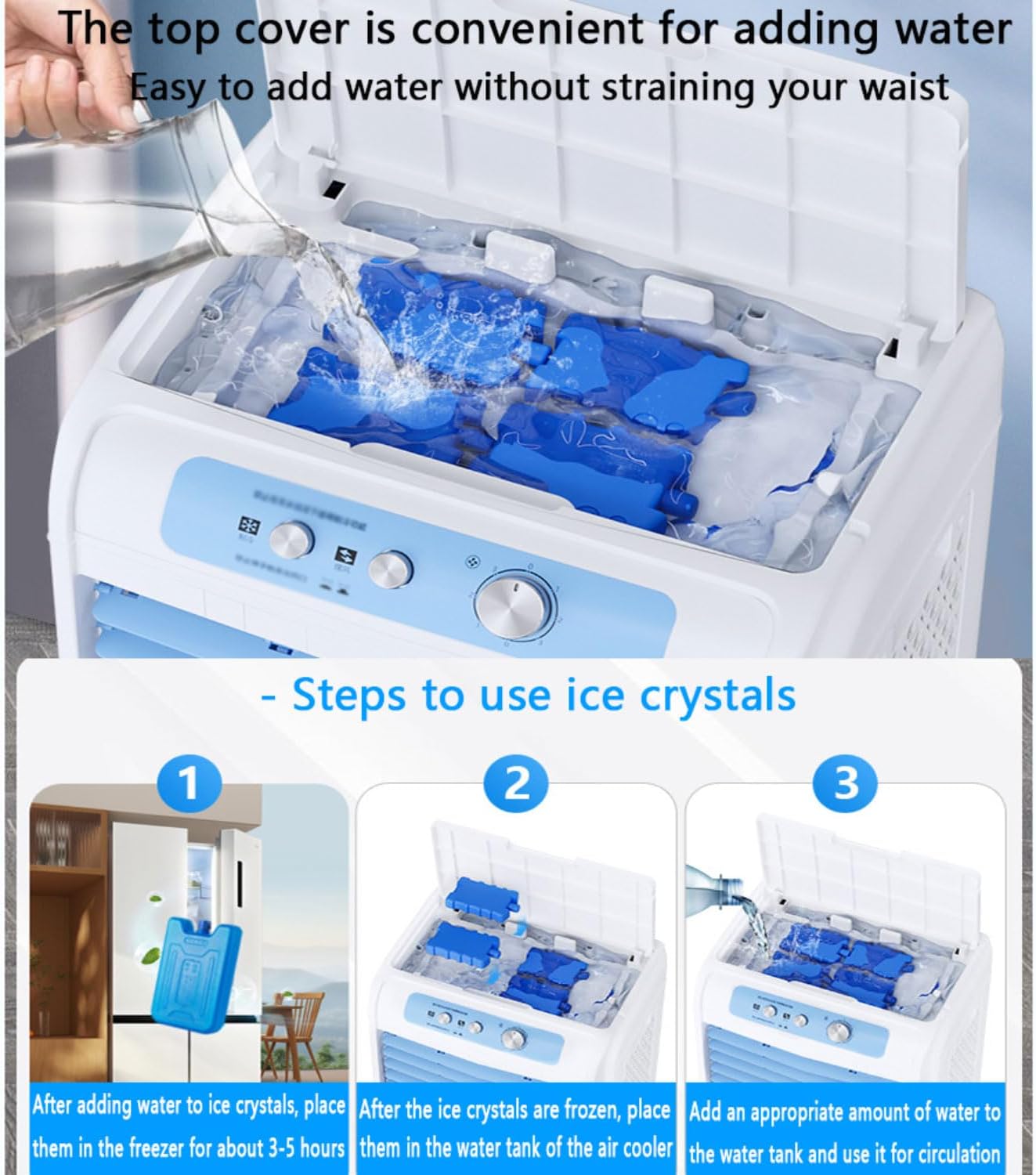  Climatiseur Portable Avec Moteur En Cuivre Amélioré, Grand Réservoir D'eau Pour Refroidissement Intérieur Et Extérieur, Refroidisseur D'air Par évaporation 3 En 1