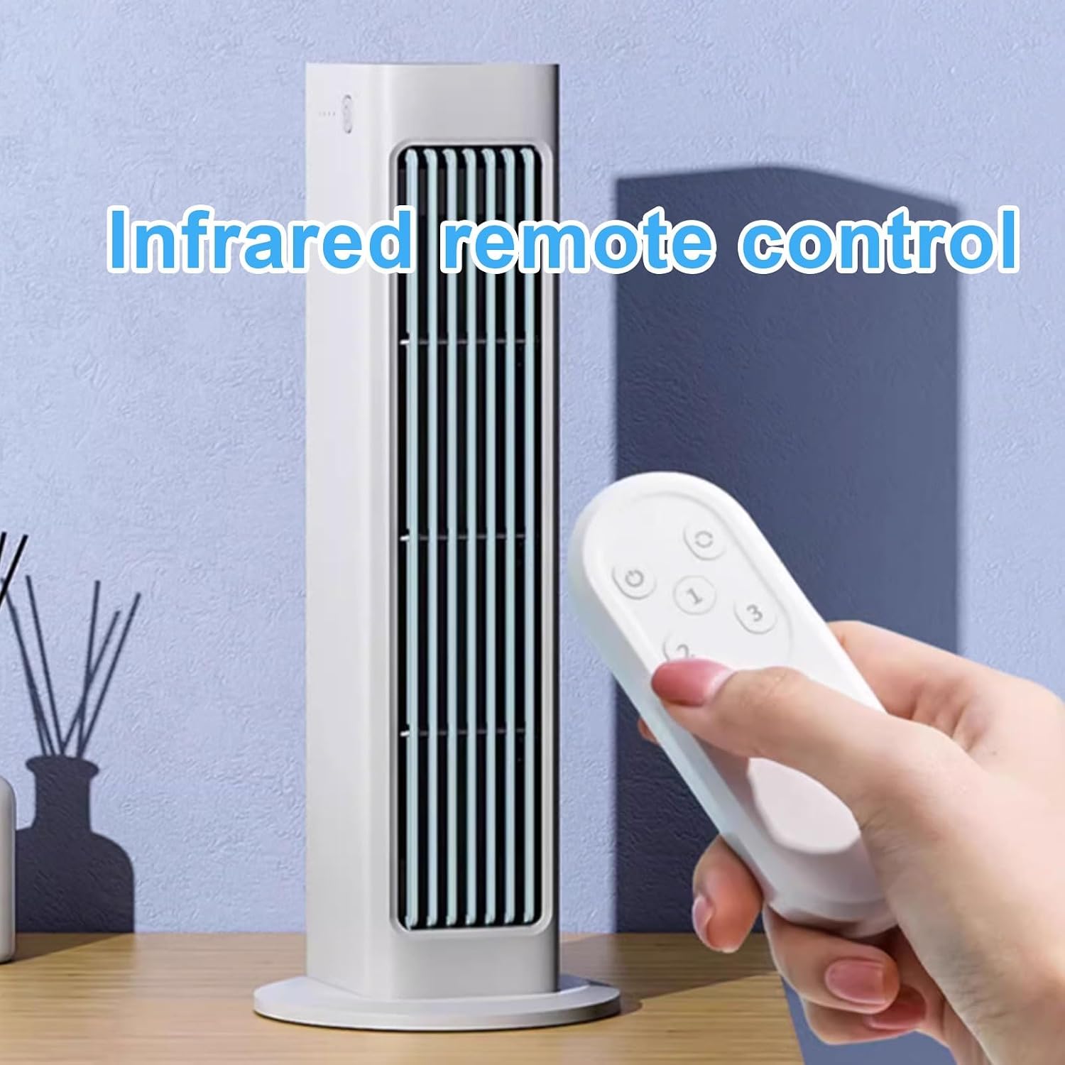 GENERIC Refroidisseur D'air évaporatif Portable, Télécommande Sans Fil, 3 Vitesses, 60 Oscillation, Conception Sans Lame Pour Le Refroidissement De Bureau De Chambre à Coucher