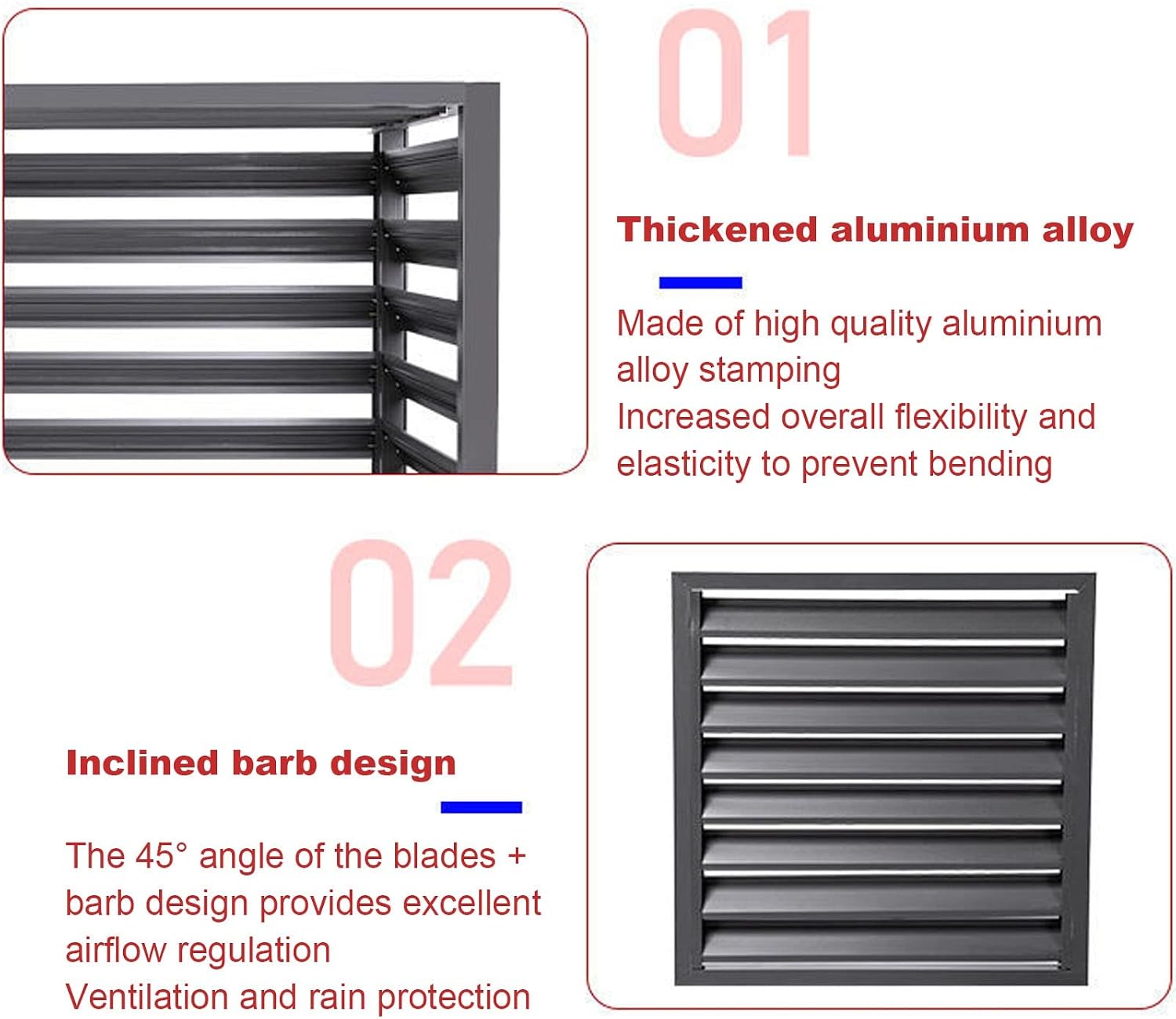 GENERIC Couvercle De Climatiseur Extérieur En Aluminium Pour Pompe à Chaleur - Clôture Pour Unités Extérieures - Protection Pour Unités De Climatisation - Résistante Aux Intempéries - Housse De CVC Extérieure