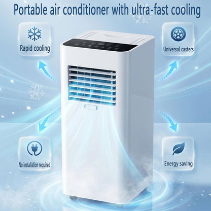  Climatiseur Portable 7000 BTU Refroidit Jusqu'à 300 Sq.ft, Unité De Climatisation Intelligente Avec Télécommande, Déshumidificateur De Refroidissement Rapide, Mode De Sommeil Silencieux, Kit De Fenêtr