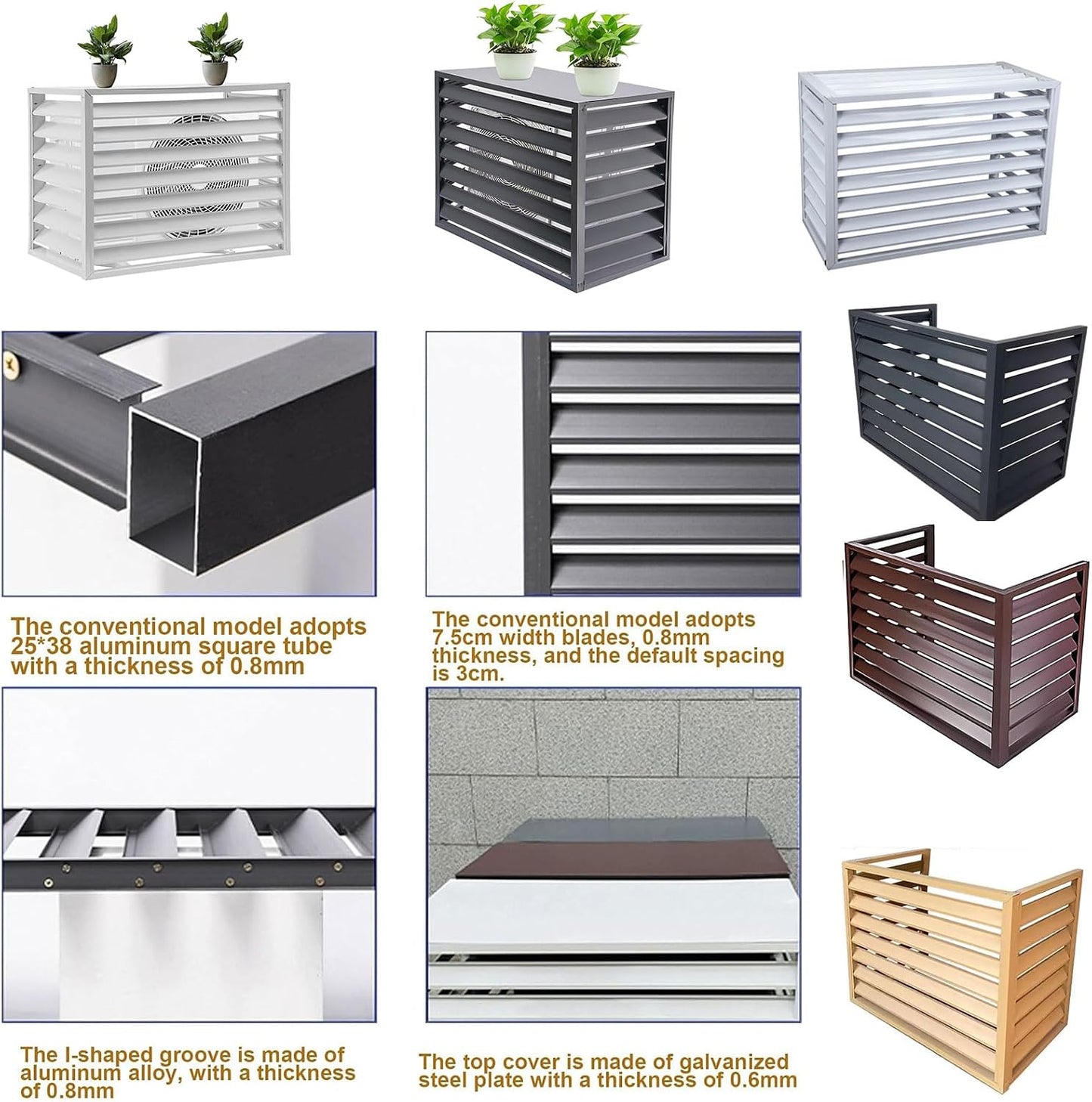 GENERIC Housse D'extérieur Résistante Aux Intempéries 110 X 80 X 60 Cm – Pompe à Chaleur Et Ion Climatiseur – Grille Inclinée à 45° Pour Une Meilleure Circulation De L'air Et Une Meilleure Dissipation De La