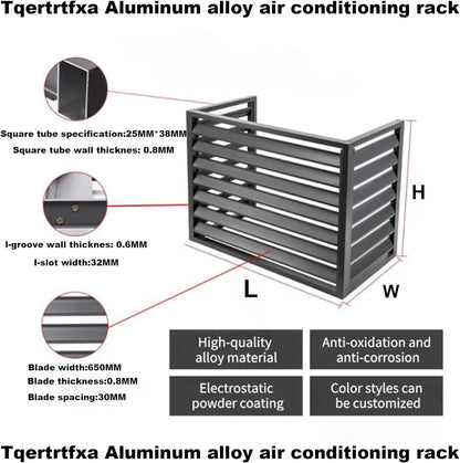  Housse En Aluminium Pour Unité De Climatisation Extérieure – Protection Résistante Aux Intempéries Pour L'installation De Pompe à Chaleur – Bouclier De Clôture Pour Climatiseurs – Protection