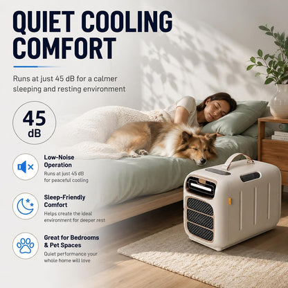  Climatiseur Portable 5000 BTU Pour Tente, Camping-Car Et Petites Pièces AC | Faible Bruit 45dB Tactile Télécommande | Entrée AC/24V DC Extérieur