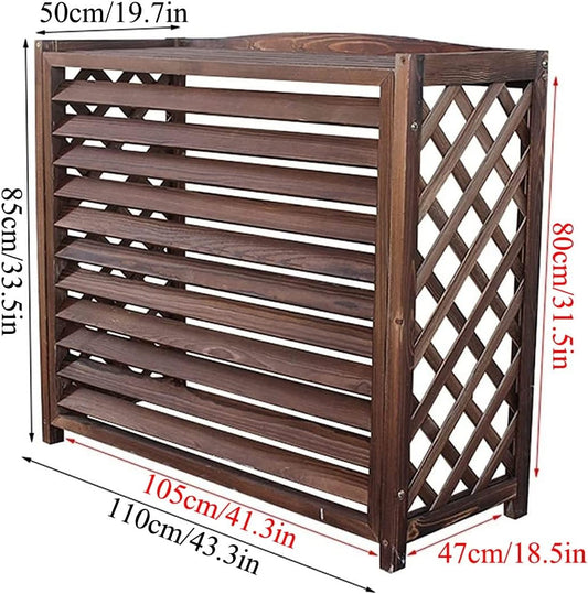 GENERIC Housse De Protection En Bois Pour Climatiseur D'extérieur – Support Robuste En Bois Massif Pour Unités De Climatisation Et Pompes à Chaleur – Grilles De Protection Imperméables – Clôture élégante Et
