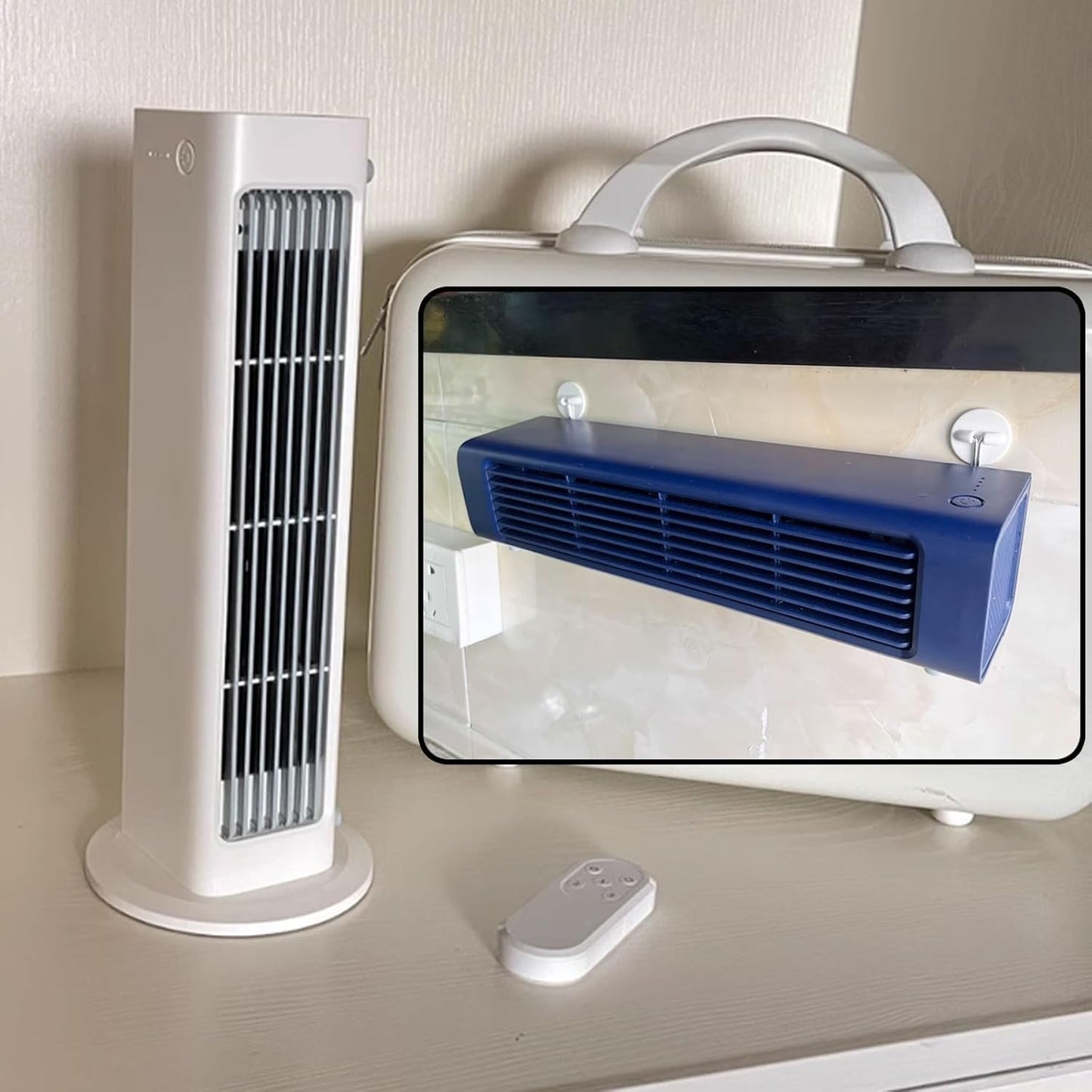 GENERIC Refroidisseur D'air évaporatif Portable, Télécommande Sans Fil, 3 Vitesses, 60 Oscillation, Conception Sans Lame Pour Le Refroidissement De Bureau De Chambre à Coucher