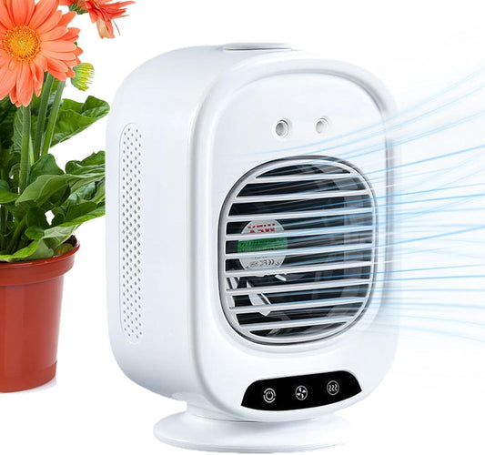 Mini Climatiseur Portatif | Rotation À 150 Degrés Faible Niveau Sonore 3 Vitesses De Ventilation | Climatiseur Portatif Compact | Pour Cuisine, Chambre, Voiture, Dortoir, Bureau, Voyages Et Camping