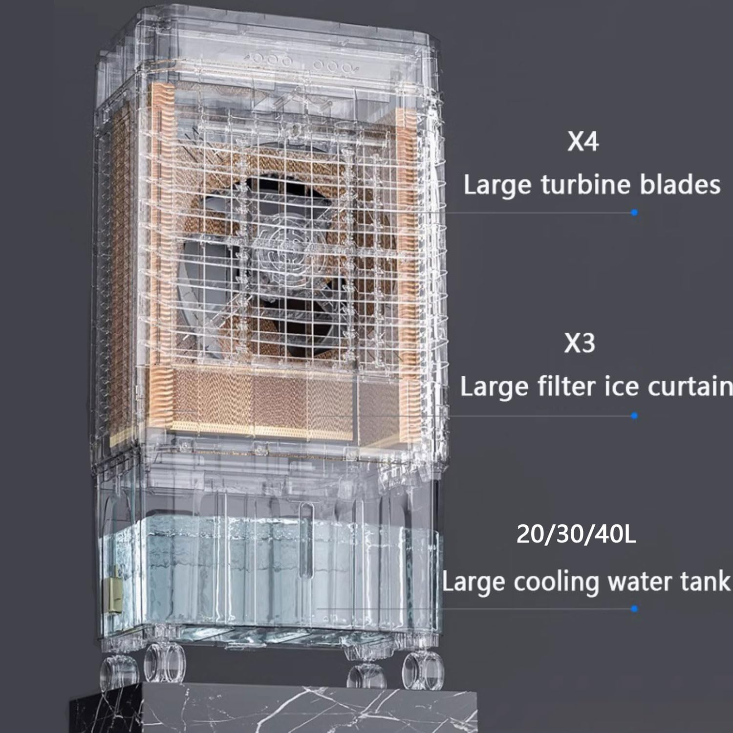  Climatiseur Portable Avec Moteur En Cuivre Amélioré, Grand Réservoir D'eau Pour Refroidissement Intérieur Et Extérieur, Refroidisseur D'air Par évaporation 3 En 1