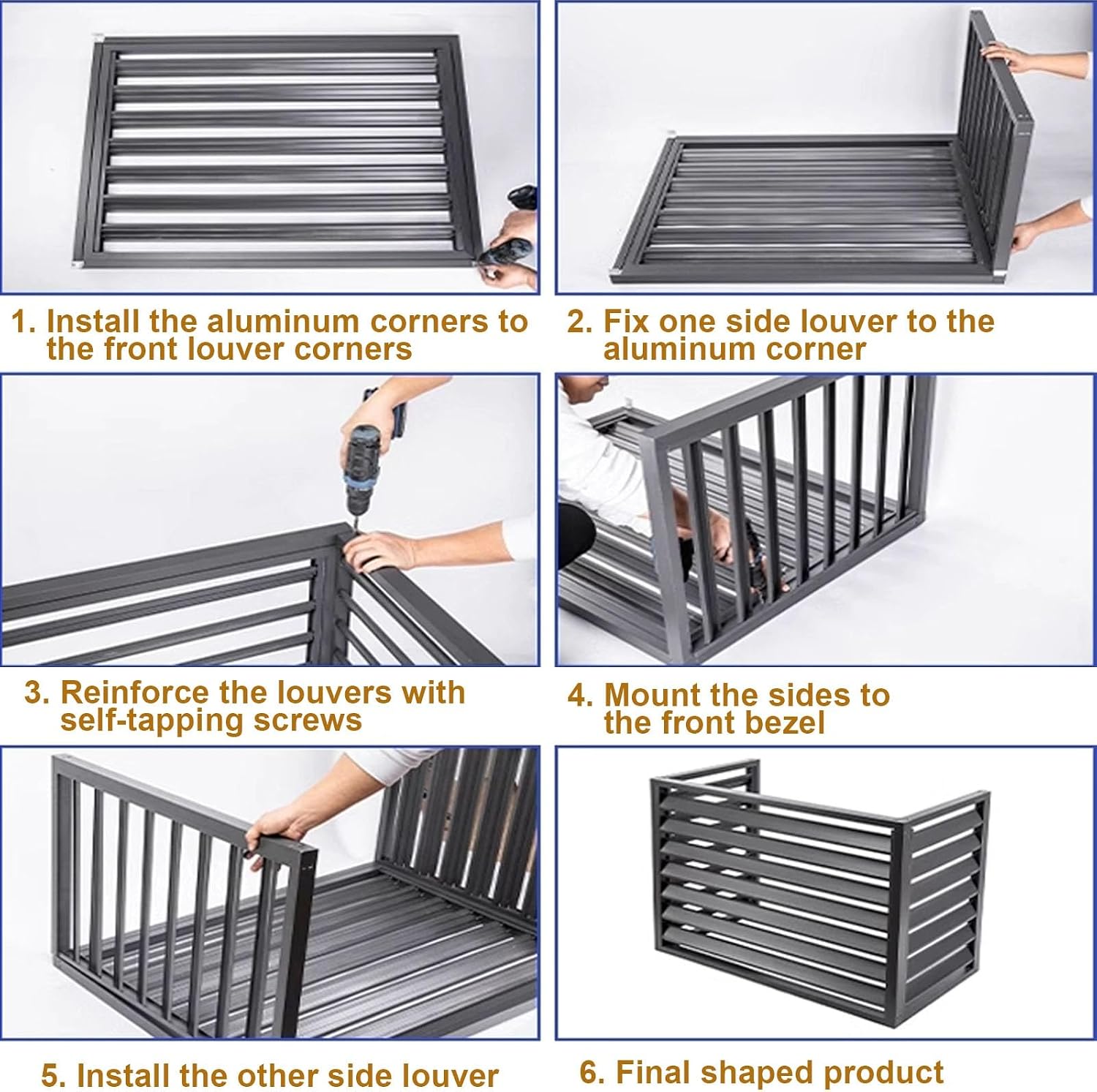 GENERIC Housse De Climatiseur – Protection Décorative En Aluminium Pour Pompe à Chaleur Extérieure – Protection élégante Pour La Maison Et L'extérieur – Housse De Clôture Résistante Aux Intempéries