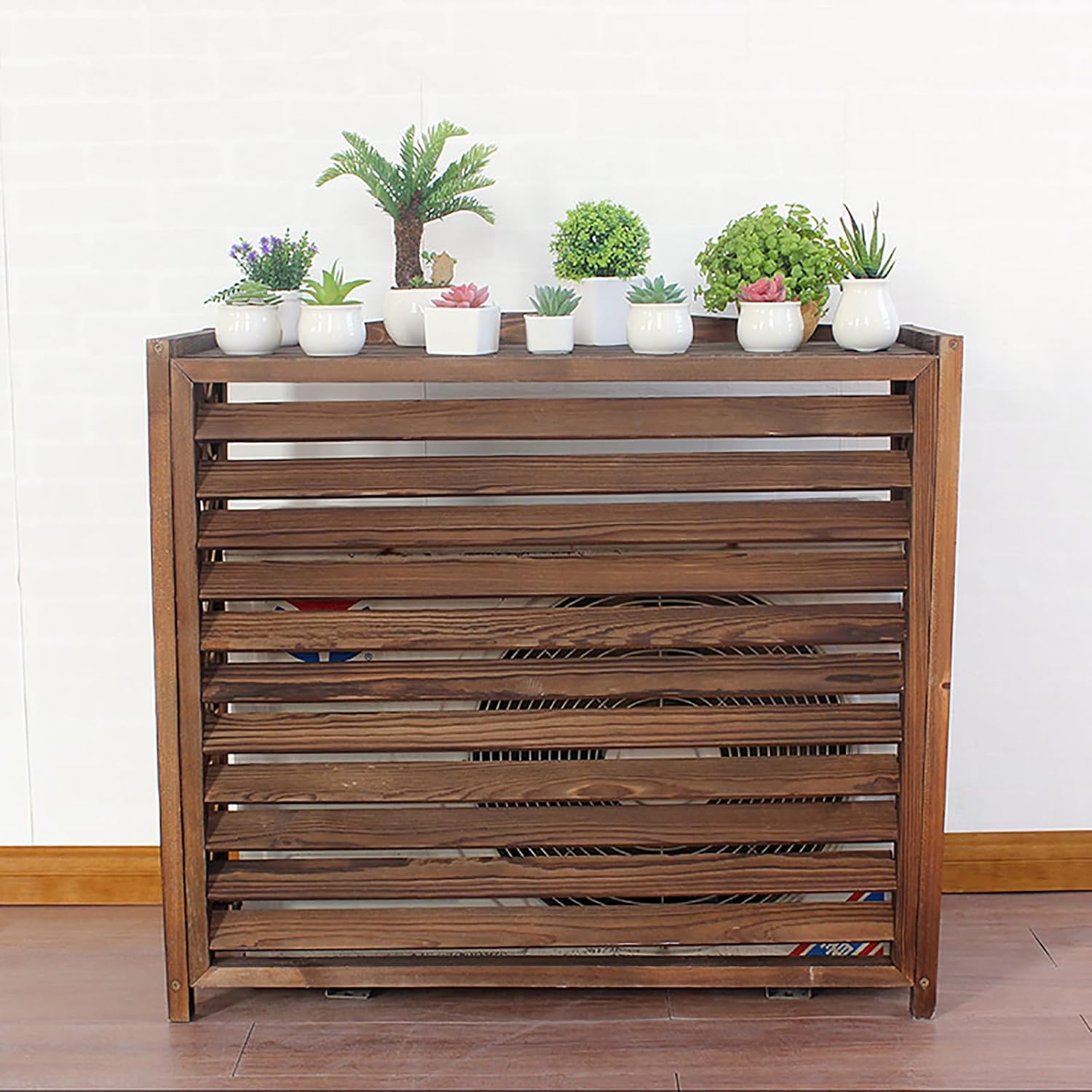 GENERIC Housse De Protection Pour Climatiseur Portable, Imperméable Et Résistante à La Poussière, 110 X 85 X 50 Cm, Design En Bois, Idéale Pour Les Zones Clôturées, Protection Contre La Neige Et La Poussière
