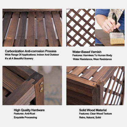 GENERIC Housse De Protection Pour Climatiseur Extérieur En Bois - Grille De Protection Antivol - 83 X 35,6 X 74,9 Cm (L X L X H) - Pour Poubelles Ou Unités De Climatisation - Résistante Aux Intempéries