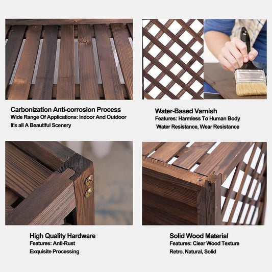 GENERIC Housse De Protection Pour Climatiseur Extérieur En Bois - Grille De Protection Antivol - 83 X 35,6 X 74,9 Cm (L X L X H) - Pour Poubelles Ou Unités De Climatisation - Résistante Aux Intempéries