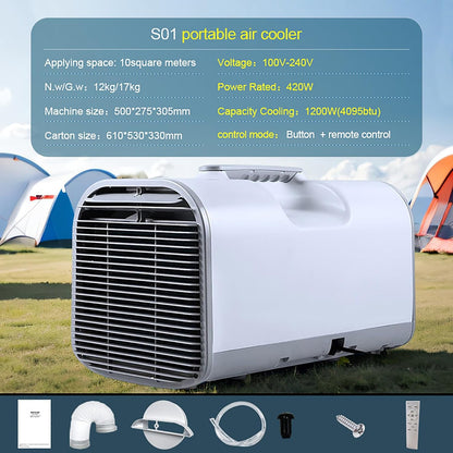  Climatiseur Portable, Climatiseurs De Refroidissement Rapide 600W, Dissipation De Chaleur à Double Chemin à Double Trajet Conceptions De Réduction De Bruit Multiples Pour La Tente De Camping