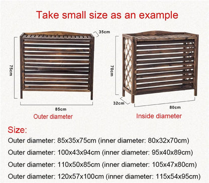 GENERIC Housse De Climatiseur En Bois Massif Avec Pot De Fleurs - Protection Anti-corrosion - Marron - Élégant Et Design
