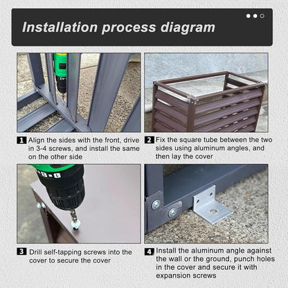 GENERIC Housse De Protection En Aluminium Pour Climatiseur à 3 Panneaux, Protection De L'unité De Climatisation Extérieure, Réduction Du Bruit, Résistant Aux Intempéries, 110 X 80 X 60 Cm, Marron