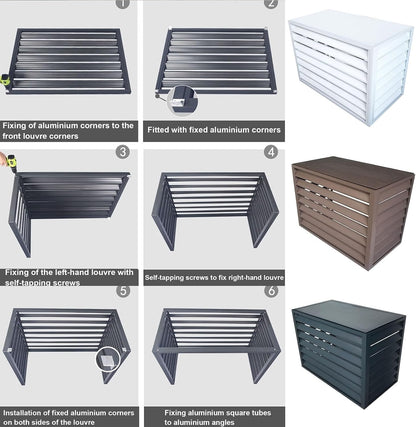 GENERIC Housse De Protection En Aluminium Pour Climatiseur – Housse De Protection Pour Unité Extérieure Pour Une Meilleure Esthétique, Résistante Aux Intempéries, Idéale Pour Une Utilisation En Intérieur
