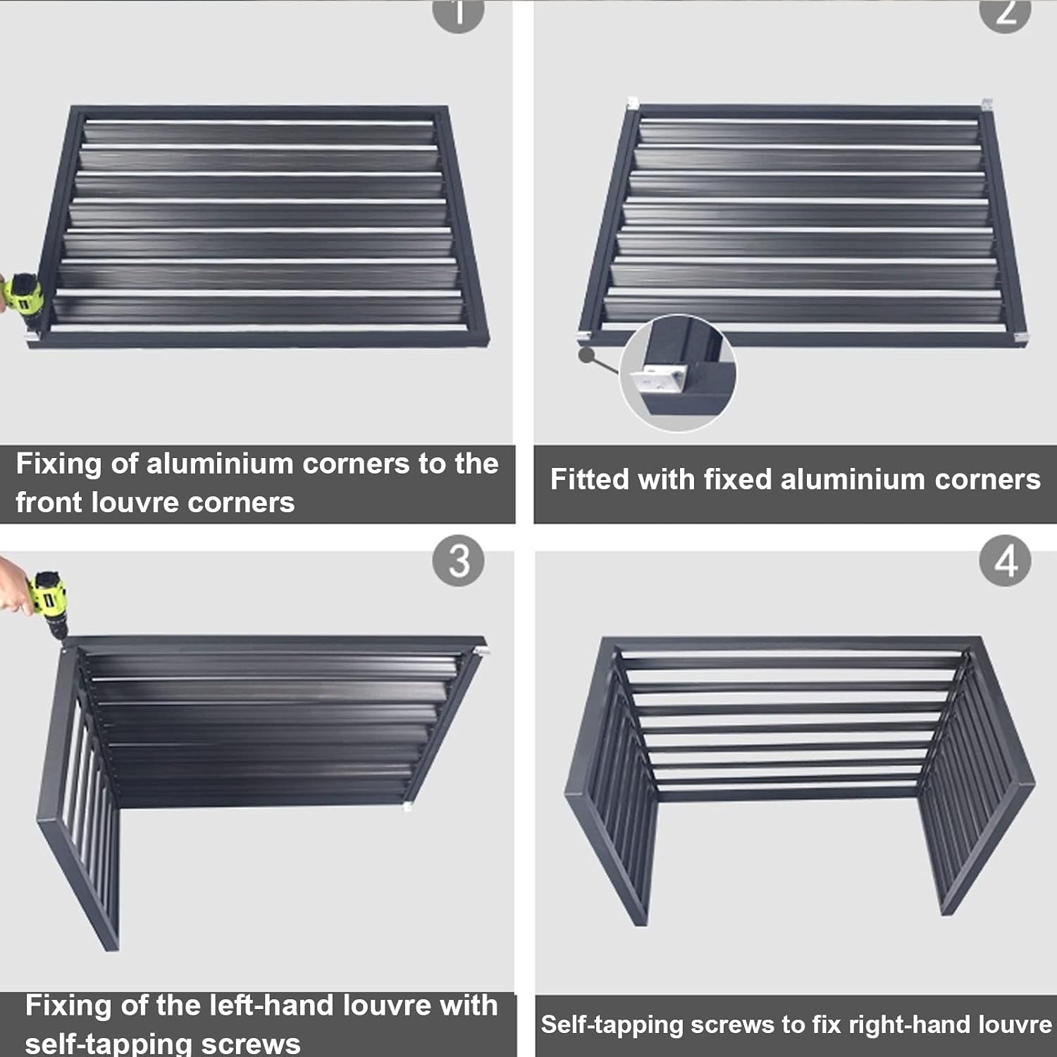 GENERIC Housse De Protection Pour Climatiseur Extérieur – Boîtier De Pompe à Chaleur En Aluminium Pour Unités De Climatisation Extérieures, Design Résistant Aux Intempéries