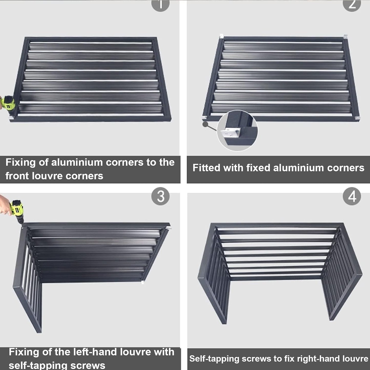 GENERIC Couvercle De Climatiseur Extérieur En Aluminium Pour Pompe à Chaleur - Clôture Pour Unités Extérieures - Protection Pour Unités De Climatisation - Résistante Aux Intempéries - Housse De CVC Extérieure