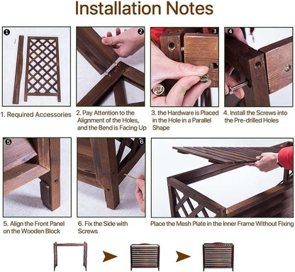 GENERIC Housse De Protection En Bois Pour Climatiseur D'extérieur – Support Robuste En Bois Massif Pour Unités De Climatisation Et Pompes à Chaleur – Grilles De Protection Imperméables – Clôture élégante Et