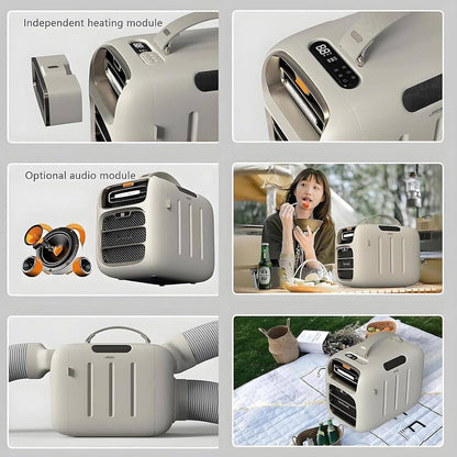  Climatiseur Portable D'extérieur, 5121 BTU, 220 V, Pour Caravane, Refroidissement/Chauffage, Déshumidification, Faible Consommation (500 W). Onlycooling