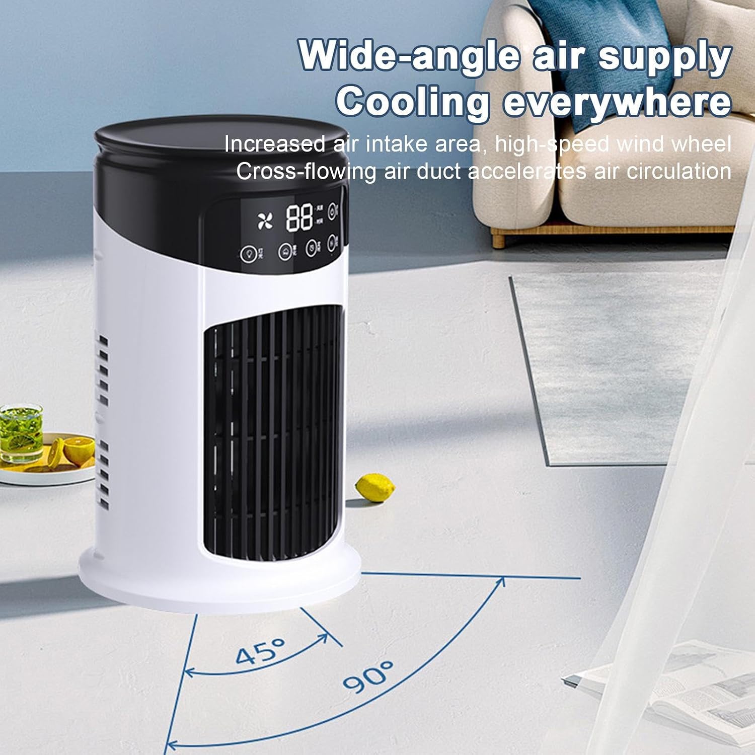  Personal Air Conditioner, Bed Cooling Fan, 6 Speed Adjustable Quiet Humidifier, Compact Space Saving, Energy Efficient Cooling Reliefs For Room, Studio, Kitchen, Bedroom, Desk, Indoor, Home, Garage