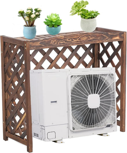 GENERIC Housse De Protection Pour Climatiseur Extérieur En Bois - Grille De Protection Antivol - 83 X 35,6 X 74,9 Cm (L X L X H) - Pour Poubelles Ou Unités De Climatisation - Résistante Aux Intempéries
