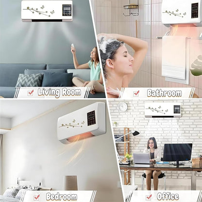  Mini Ventilateur Mural Portable Split System 1800W Silencieux Chauffage Chauffage Ventilateur Mode Télécommande Unité Compacte D'efficacité énergétique Pour La Chambre à Coucher Home Bureau Appartemen