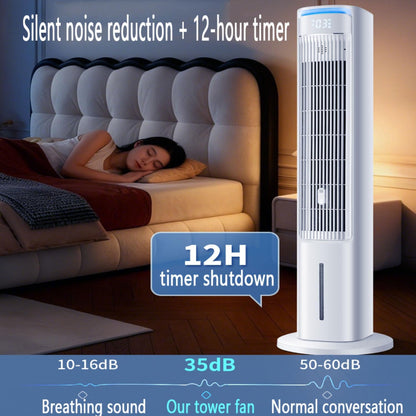 GENERIC Ventilateur De Tour Portable, Refroidisseur D'air à 3 Vitesses Avec Réservoir De 4L, Oscillation à 80 °, Packs De Minuterie Et De Glace 12H, Contrôle Tactile Pour Le Bureau De Chambre, Refroidissement