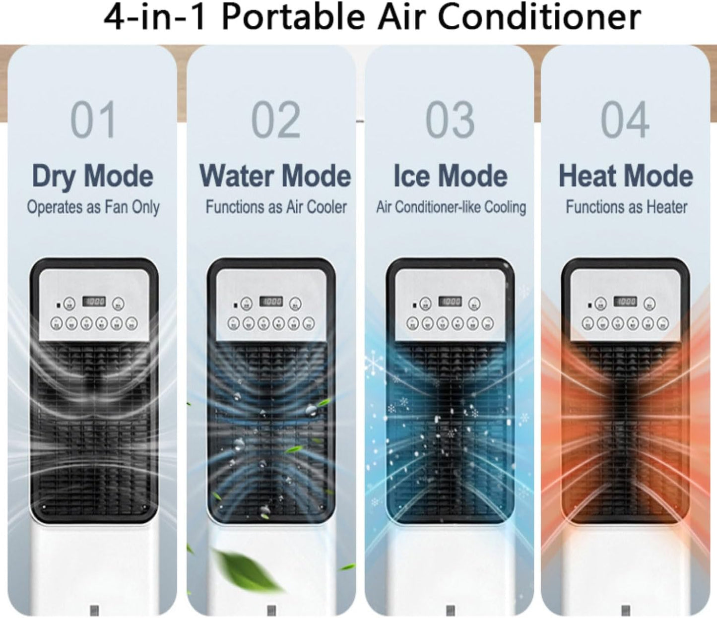 GENERIC Ventilateurs De Refroidissement De Refroidisseur De Refroidisseur D'air évaporatif Qui Soufflent D'air Froid Pour Le Ventilateur De Tour De Refroidissement Portable De Chambre à Coucher Avec 3L Réserv