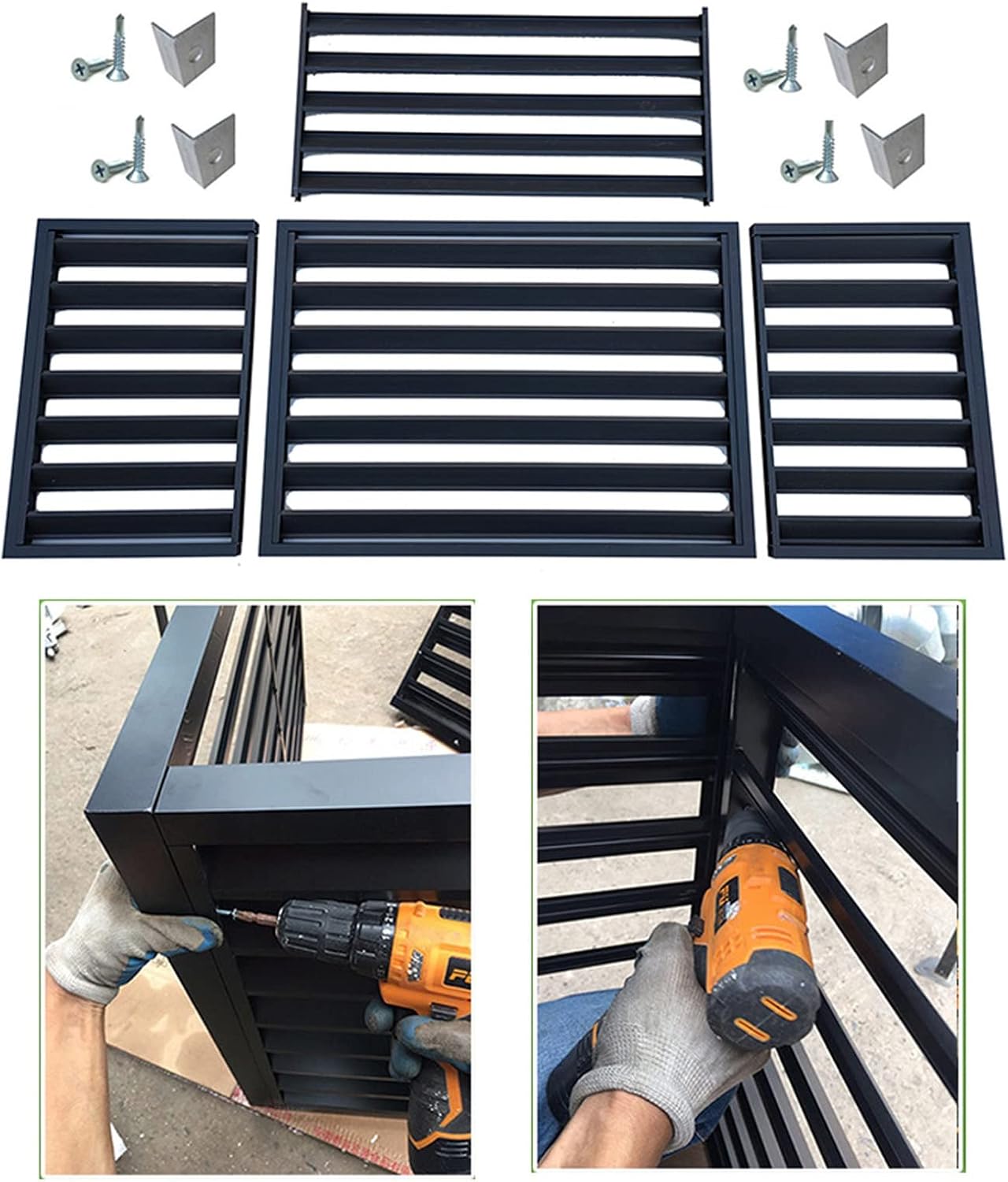 GENERIC Housse De Protection Pour Climatiseur Extérieur En Aluminium Résistant Aux Intempéries Pour Unités Centrales AC - Boîtier à Persiennes Autonomes Pour Ordures Et Unités AC