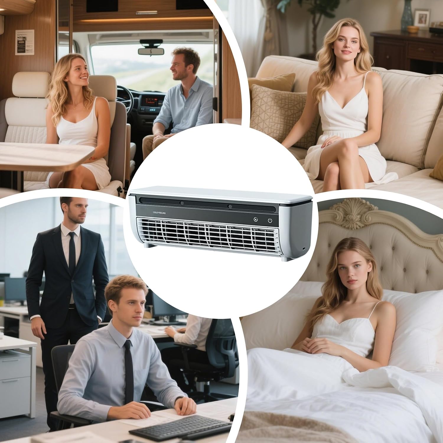  Ventilateur Rafraîchisseur D'Air, Ventilateur D'Air Frais Pour Chambre à Coucher, Appareil Trois Vitesses Réglable Pour Optimisation Espace Intérieur Extérieur Dorm Camping Table