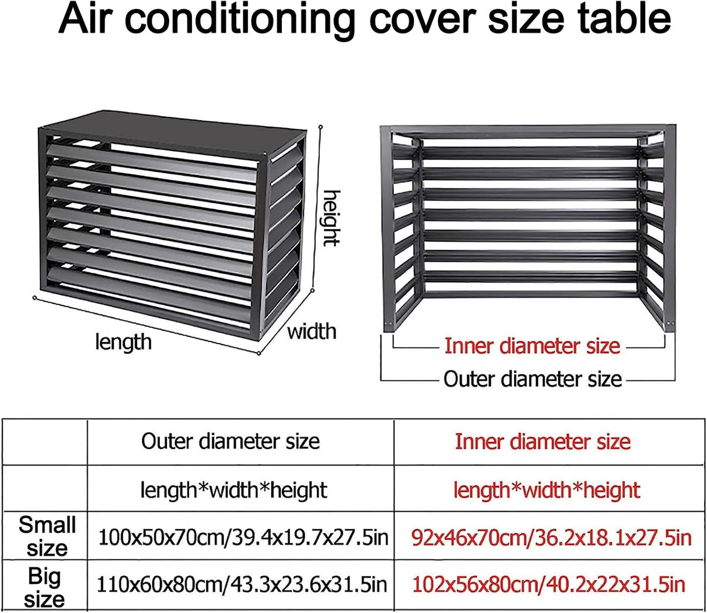 GENERIC Housse De Protection Pour Climatiseur Extérieur, Housse De Protection Pour Pompe à Chaleur, Cadre En Aluminium, étanche, Blanc, Résistant Aux Intempéries, Ajustement Universel Pour Toutes Les Unités
