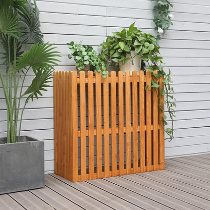 GENERIC Clôture Robuste Pour Climatiseur, Protection De L'intimité Et De La Protection Extérieures, Couleur Palissandre, Housse De Protection En Bois De Condensateur Pour L'extérieur, Cachez Votre Climatiseur