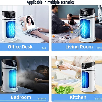 GENERIC Climatiseur Portable SmallAir Avec 6 Vitesses Et 3 Modes, Réservoir D'eau De 300 ML, Rafraîchisseur D'air Personnel Par évaporation, Affichage Numérique, Minuterie 6 H, Ventilateur Et Humidi