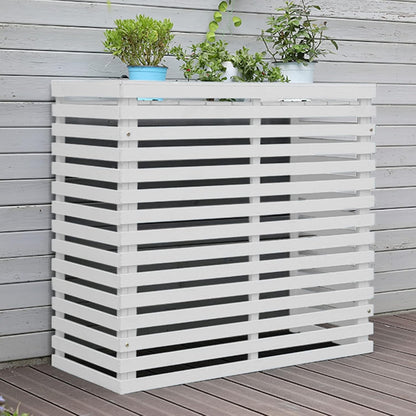  Housse De Protection En Bois Pour Climatiseur – Clôture De Protection Extérieure Pour Unités De Climatisation Et Pompes à Chaleur – Solution élégante Pour Jardin – Design En Bois Résistant Aux