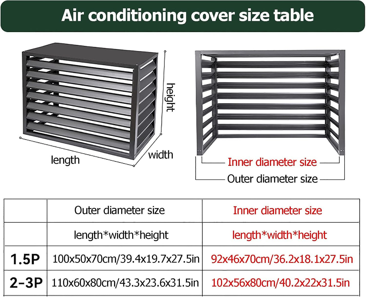 GENERIC Housse De Protection Pour Climatiseur Extérieur – Couverture Antivol Toutes Saisons Pour Climatisation Décorative Et Design élégant