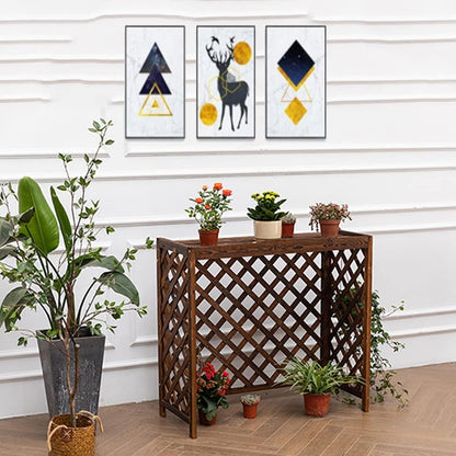 GENERIC Housse De Protection Pour Climatiseur Extérieur En Bois - Grille De Protection Antivol - 83 X 35,6 X 74,9 Cm (L X L X H) - Pour Poubelles Ou Unités De Climatisation - Résistante Aux Intempéries