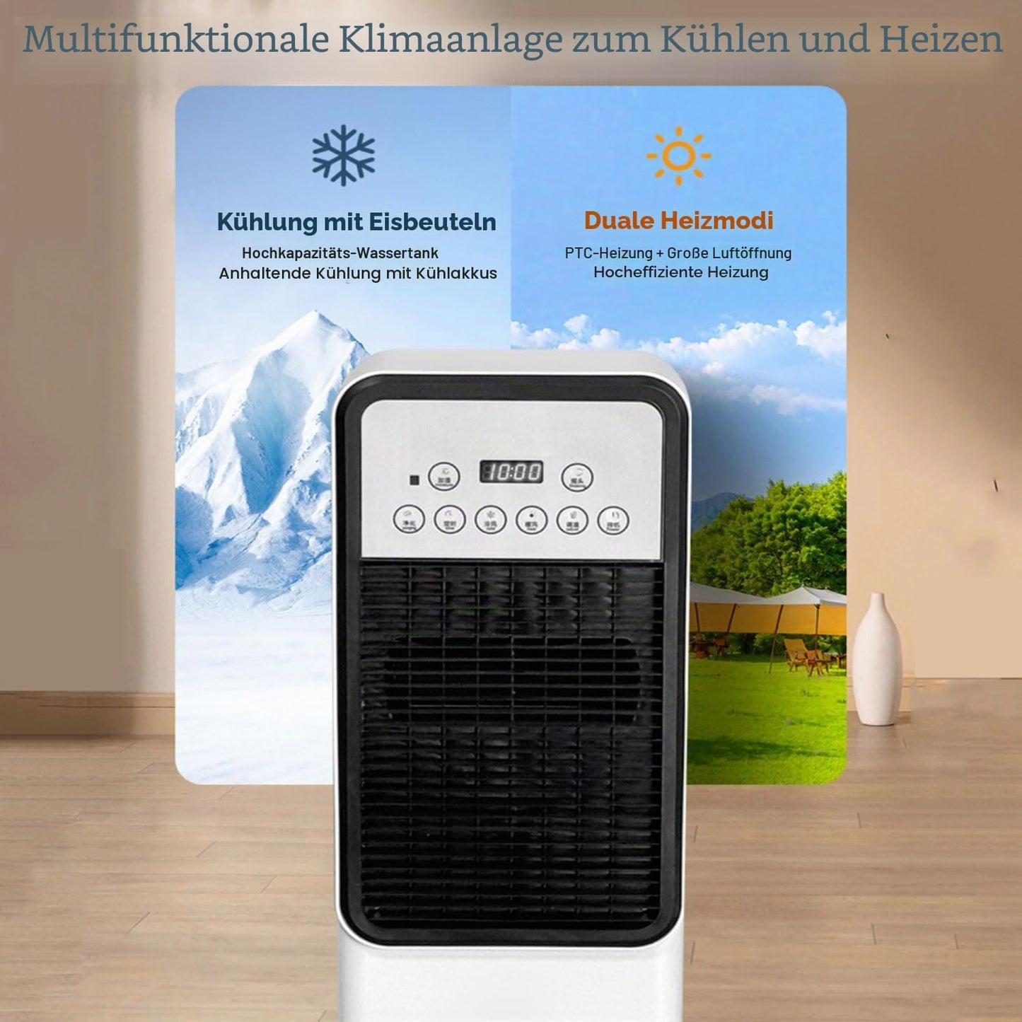 GENERIC Réservoir De Refroidisseur D'évaporation Portable 3L, Télécommande, Oscillation De 120°, 4 Modes, Minuterie, Silencieux Pour Le Bureau Et La Maison
